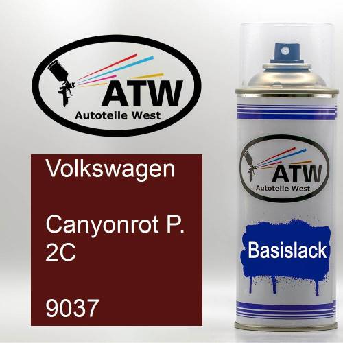 Volkswagen, Canyonrot P. 2C, 9037: 400ml Sprühdose, von ATW Autoteile West.